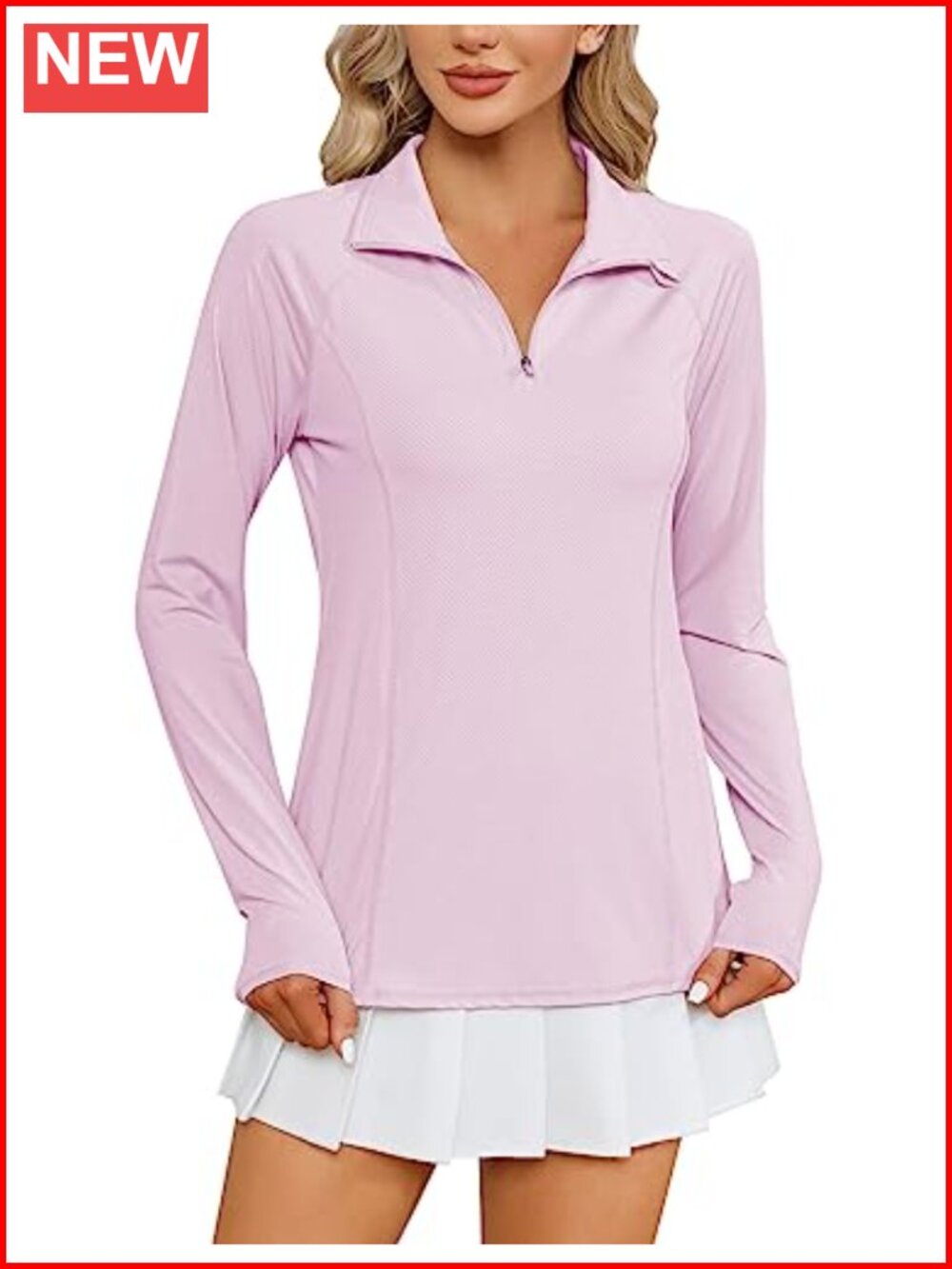 Women Long Sleeve Quarter Zip Sun Protection Quick Dry Hiking Pullover